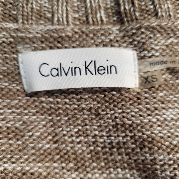 Calvin Klein Brown Cableknit Cowl Neck Sweater Dress - Picture 6 of 7